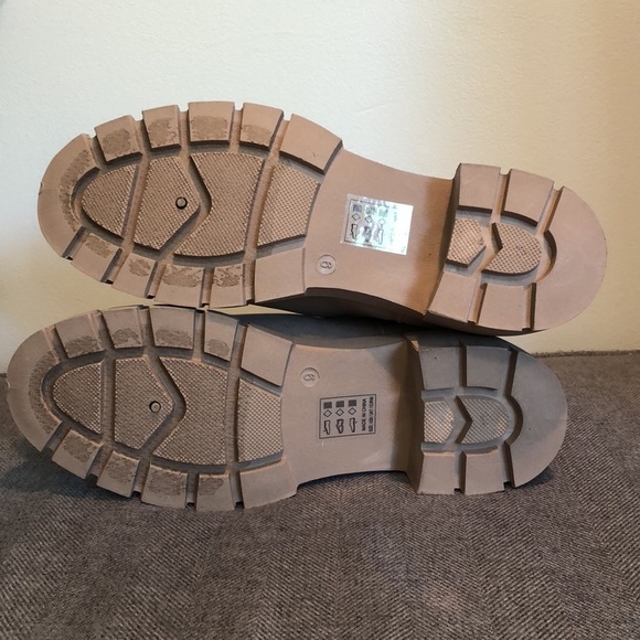 Qupid Beige Chunky Lug Sole Platform Elastic Sock Ankle Bootie Boots wom… - Picture 7 of 8